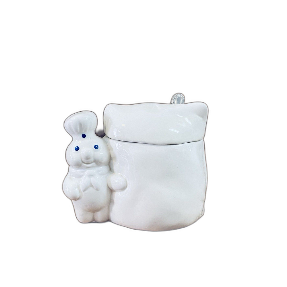 1988 Pillsbury Doughboy  Ceramic Sugar Bowl With Spoon